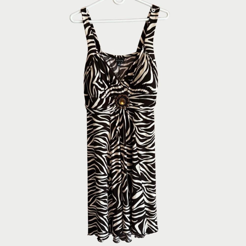 Zebra Animal Print Sleeveless Dress ENFocus Studio